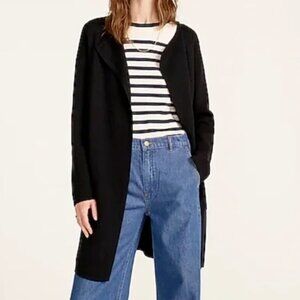 J. Crew Juliette Collarless Sweater Blazer Cardigan Sweater Size Medium Black